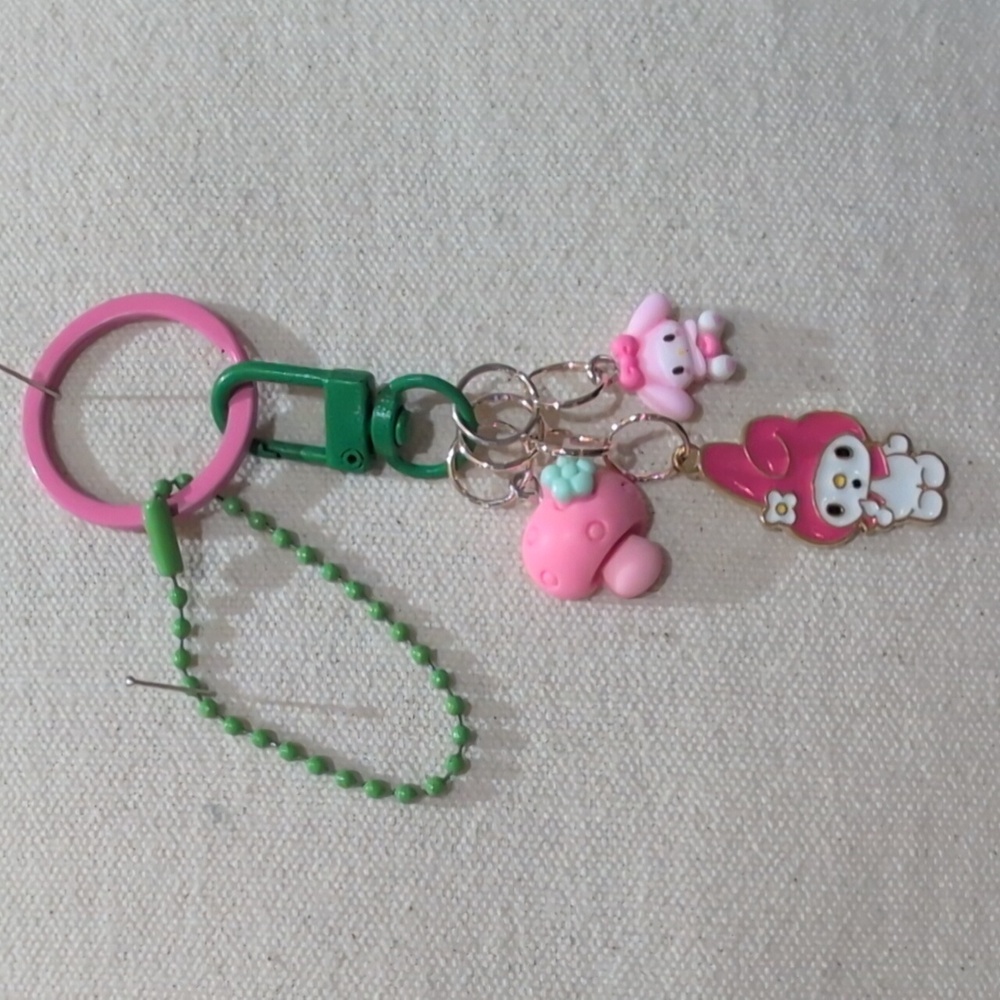 Sanrio My Melody Pink Keychain Hello Kitty Bag Charm *Customizable* - Picture 3 of 8